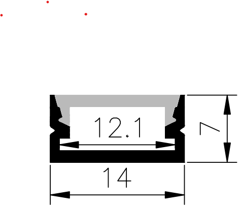 1M A1407 SURFACE ALUMINIUM PROFILE