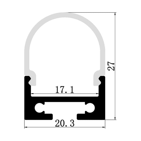 1M A1603 SURFACE WITH EXTRA HEIGHT PROFILE KIT - LEDLIGHTMELBOURNE