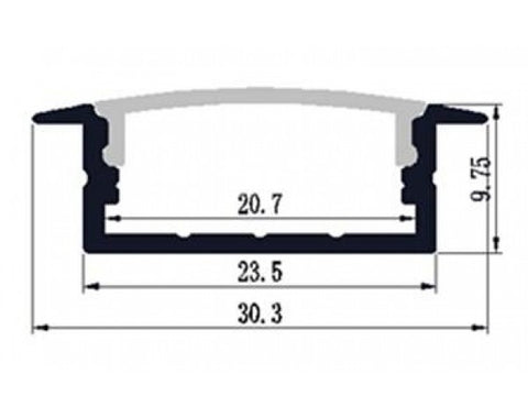 1M A013 ALUMINIUM EXTRUSION WIDE FLUSH MOUNT KIT - LEDLIGHTMELBOURNE