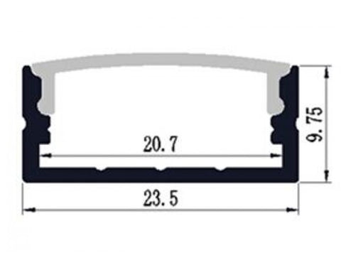 1M A014 ALUMINIUM EXTRUSION WIDE SURFACE MOUNT KIT - LEDLIGHTMELBOURNE