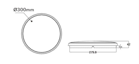 DIMMABLE 20W Ø300MM LED CEILING OYSTER (AC9001-TC) - LEDLIGHTMELBOURNE