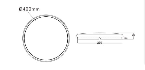 DIMMABLE 30W Ø400MM LED CEILING OYSTER (AC9001-TC) - LEDLIGHTMELBOURNE