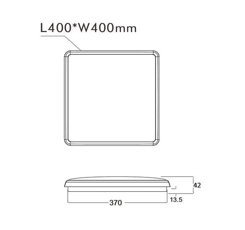 DIMMABLE 30W 400MM SQUARE LED CEILING LIGHT (AC9002-TC) - LEDLIGHTMELBOURNE