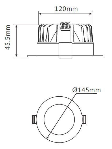 18W 120MM CUTOUT EXTERNAL DRIVER LED DOWNLIGHT (DL2018D-TC)