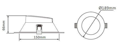 20W 150-180MM CUTOUT BUILD-IN DRIVER DIMMABLE (DL2050-TC) - LEDLIGHTMELBOURNE