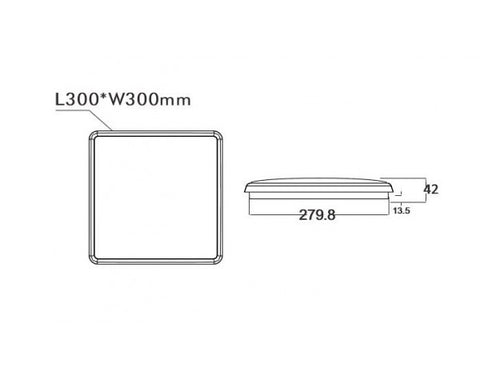 DIMMABLE 20W 300MM SQUARE LED CEILING LIGHT (AC9002-TC) - LEDLIGHTMELBOURNE