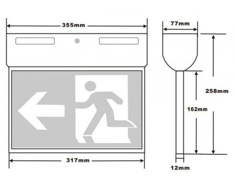 SLIM SURFACE MOUNT BLADE LED EXIT LIGHT 24M (SP-2003) - LEDLIGHTMELBOURNE