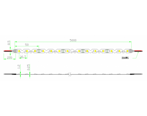 2M ZIGZAG DC12V 12W IP20 LED STRIP - LEDLIGHTMELBOURNE