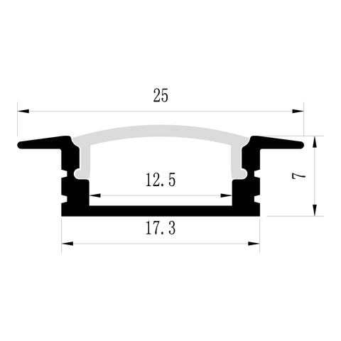 1M A001B BLACK RECESSED PROFILE