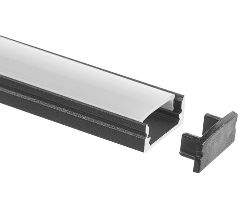 1M A002 BLACK EXTRUSION SURFACE MOUNT KIT - LEDLIGHTMELBOURNE