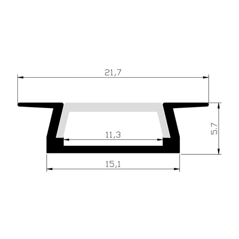 1M A005 ALUMINIUM EXTRUSION FLUSH MOUNT KIT - LEDLIGHTMELBOURNE