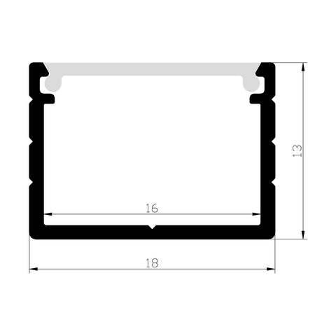 1M A1605 ALUMINIUM EXTRUSION DEEP SURFACE MOUNT KIT - LEDLIGHTMELBOURNE