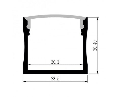 1M A2007 ALUMINIUM EXTRUSION DEEP SURFACE MOUNT KIT - LEDLIGHTMELBOURNE