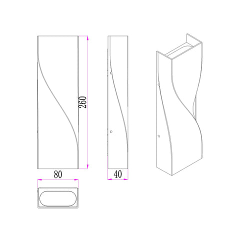 2*3W UP & DOWN WALL LIGHT (SE-18209-TC-BK)