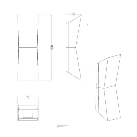 2*3W UP & DOWN WALL LIGHT (SE-19307-TC-BK)