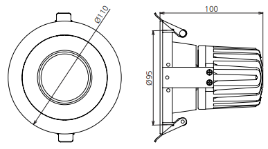 13W 90MM CUTOUT LED DOWNLIGHT (CL94-3-13W-3K)