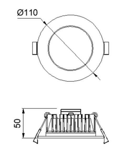 13W 90MM CUTOUT EXTERNAL DRIVER LED DOWNLIGHT (DL1560)