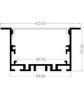 1M A6535 ALUMINIUM EXTRUSION DEEP RECESS MOUNT KIT - LEDLIGHTMELBOURNE