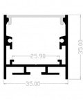 1M A3535 ALUMINIUM EXTRUSION DEEP SURFACE MOUNT KIT - LEDLIGHTMELBOURNE