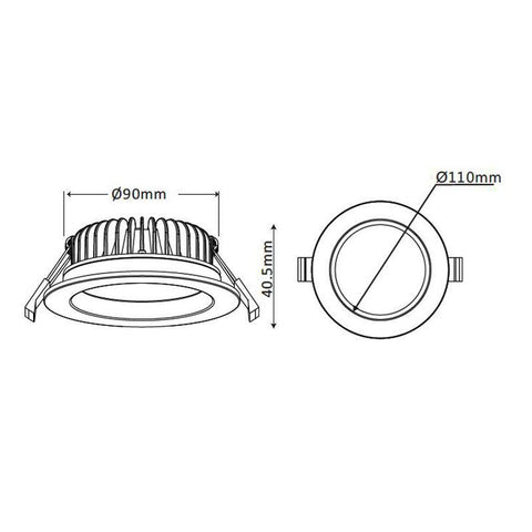 13W 90MM CUTOUT EXTERNAL DRIVER LED DOWNLIGHT (DL1755) - LEDLIGHTMELBOURNE