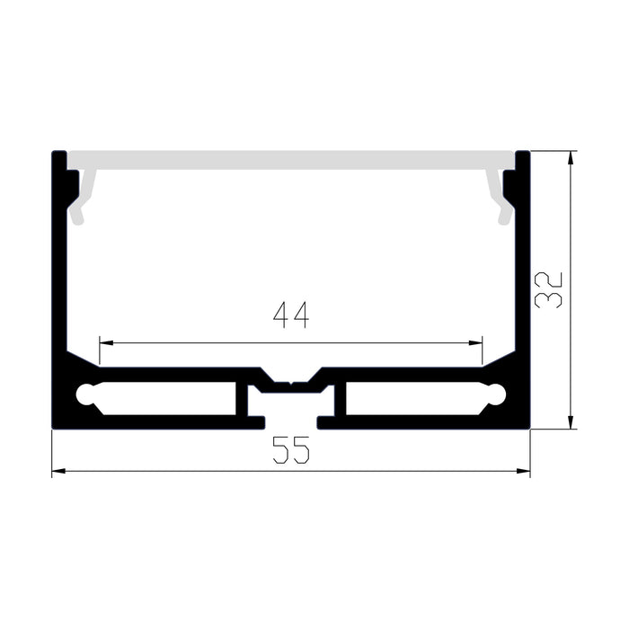 1M A5532 BLACK EXTRUSION DEEP SURFACE MOUNT KIT - LEDLIGHTMELBOURNE