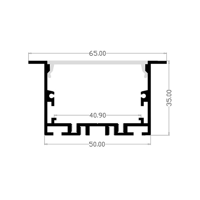 1M A6535B BLACK EXTRUSION DEEP RECESS MOUNT KIT