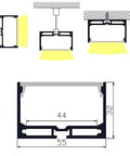 1M A5532 BLACK EXTRUSION DEEP SURFACE MOUNT KIT - LEDLIGHTMELBOURNE