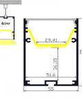 1M A5575 BLACK ALUMINIUM SUSPENSION/SURFACE  MOUNT - LEDLIGHTMELBOURNE