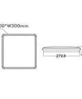 DIMMABLE 20W 300MM SQUARE LED CEILING LIGHT (AC9002-TC) - LEDLIGHTMELBOURNE