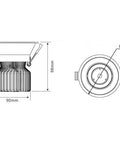 13W 90MM CUTOUT FRAMELESS COB LED DOWNLIGHT (DL9530) - LEDLIGHTMELBOURNE