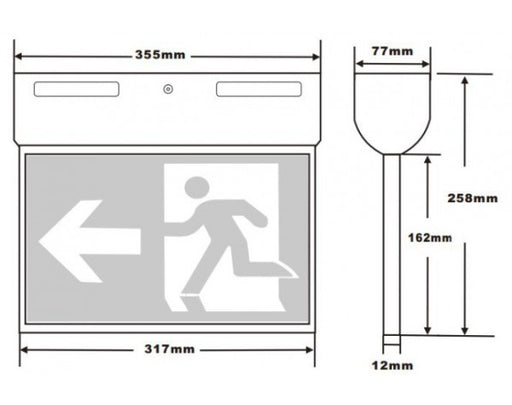 SLIM SURFACE MOUNT BLADE LED EXIT LIGHT 24M (SP-2003) - LEDLIGHTMELBOURNE