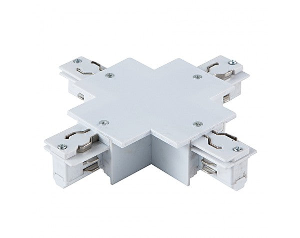 4 WIRE RECESSED 'X' TRACK JOINER, WHITE - LEDLIGHTMELBOURNE