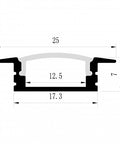 1M A001 ALUMINIUM EXTRUSION FLUSH MOUNT KIT - LEDLIGHTMELBOURNE