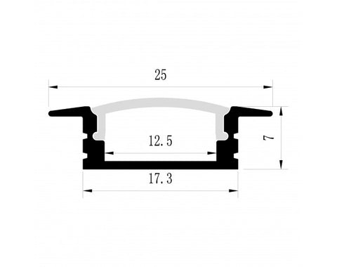 1M A001 ALUMINIUM EXTRUSION FLUSH MOUNT KIT - LEDLIGHTMELBOURNE