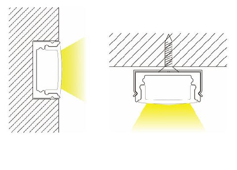 1M A002 BLACK EXTRUSION SURFACE MOUNT KIT - LEDLIGHTMELBOURNE