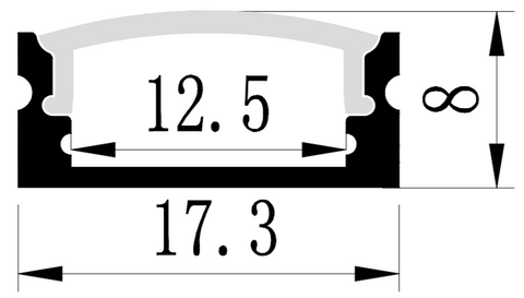 1M A002 BLACK EXTRUSION SURFACE MOUNT KIT - LEDLIGHTMELBOURNE