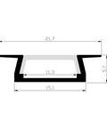 1M A005 ALUMINIUM EXTRUSION FLUSH MOUNT KIT - LEDLIGHTMELBOURNE