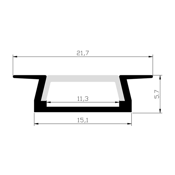 1M A005 ALUMINIUM EXTRUSION FLUSH MOUNT KIT - LEDLIGHTMELBOURNE