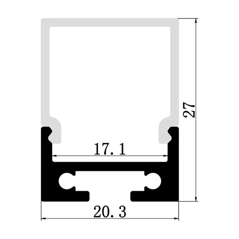 1M A1604 SURFACE WITH EXTRA HEIGHT PROFILE KIT - LEDLIGHTMELBOURNE