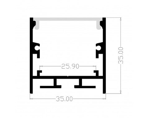 1M A3535 ALUMINIUM EXTRUSION DEEP SURFACE MOUNT KIT - LEDLIGHTMELBOURNE