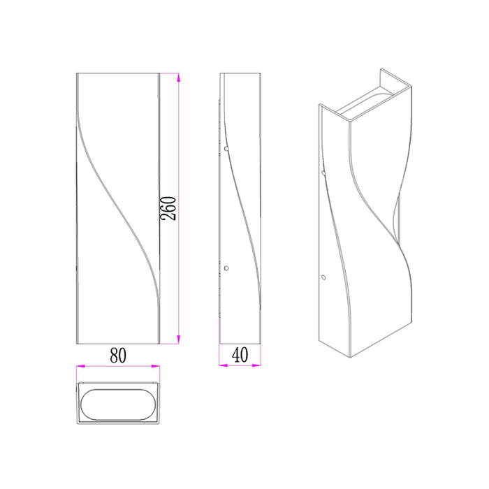 2*3W UP & DOWN WALL LIGHT (SE-18209-TC-WH)
