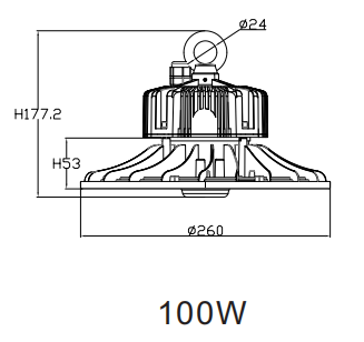 Led high shop bay 100w