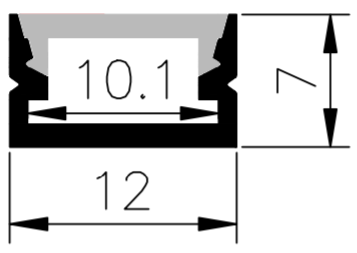 1M A1208 EXTRA SLIM SURFACE MOUNT PROFILE KIT - LEDLIGHTMELBOURNE